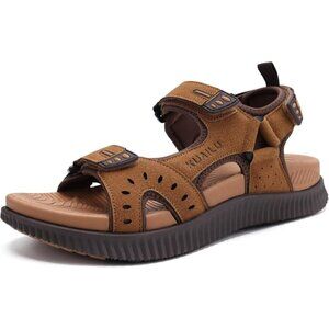 Casual Hiking Sandals Men's Khaki Brown Athletic Sports Walking Fisherman Shoes